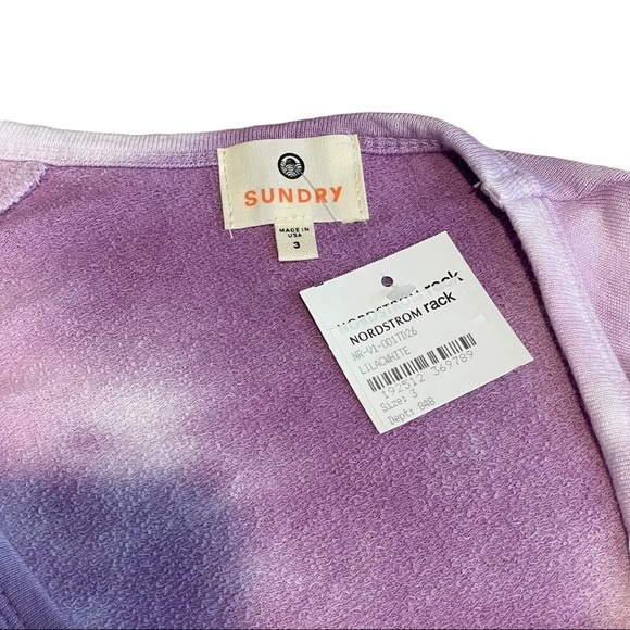 SUNDRY Tie Dye Long Sleeve Oversized Crewneck Sweatshirt - Size 3 / Large - Picture 5 of 8